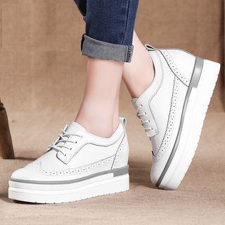 Hidden Wedge Platform Brogue Oxfords