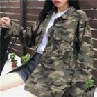 Camouflage Button-up Oversize Jacket