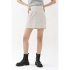Basic Textured A-line Miniskirt
