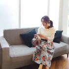 Ruffle-trim Eyelet-lace T-shirt