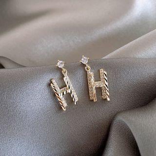 Letter Pendant Drop Earring 1 Pair - Gold - One Size