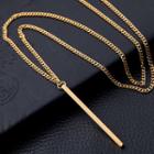 Stainless Steel Bar Pendant Necklace As Shown In Figure - One Size