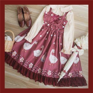 Printed Sleeveless Lolita A-line Dress / Blouse / Set