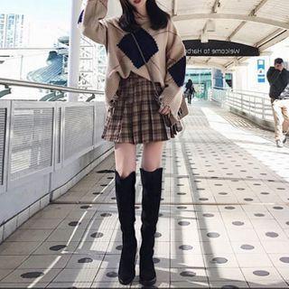 Argyle Sweater / Plaid Skirt / Set