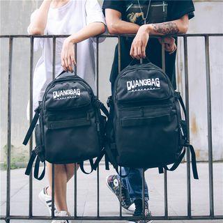 Letter Embroidered Oxford Backpack