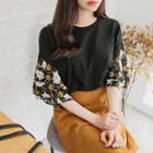 Floral Ruffle-sleeve Top
