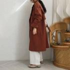 Plain Lapel Double-breasted Loose-fit Trench Coat
