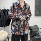 Printed Loose-fit Long-sleeve Shirt
