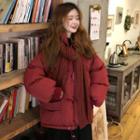 Hooded Padded Jacket Red - One Size