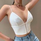 Perforated Crop Camisole Top