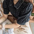 Scallop-edge Floral Blouse