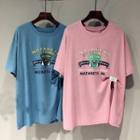 Side Split Short-sleeve Print T-shirt