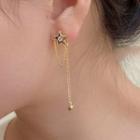 Star Rhinestone Chain Alloy Earring 1 Pair - Gold - One Size