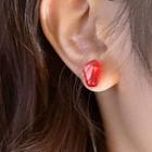Geometry Stud Earring 1 Pair - Stud Earring - Silver Needle - Red - One Size