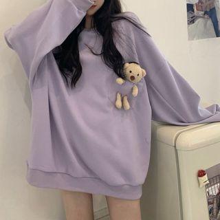 Bear Detail Oversize Pullover