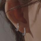 Barbed Wire Hoop Earring 1 Pc - Thorny Ear Buckle - Silver - One Size