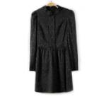 Long-sleeve Mock-neck Lace Dress