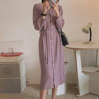 Buttoned Knit Cardigan Dress
