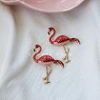 Alloy Flamingo Brooch 1 Piece - As Shown In Figure - One Size