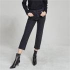 Button-fly Cropped Jeans