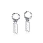 Fashion Creative Blade 316l Stainless Steel Stud Earrings Silver - One Size