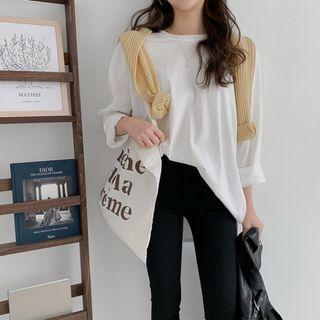 Colored Slit-side Boxy T-shirt
