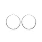 Simple And Elegant Geometric Circle Big Earrings Silver - One Size