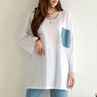 Denim-pocket Oversized T-shirt