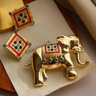 Rhinestone Brooch Pin / Earring
