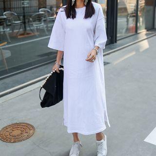 3/4-sleeve Maxi T-shirt Dress