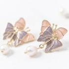 Butterfly Faux Pearl Alloy Dangle Earring