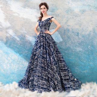 Sequined Off-shoulder Ball Gown