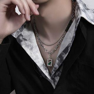 Layered Chain Necklace Necklace - Silver - 47cm