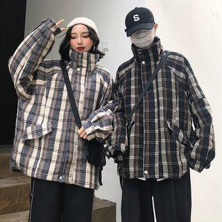 Couple Matching Plaid Zip Coat
