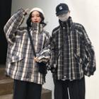 Couple Matching Plaid Zip Coat