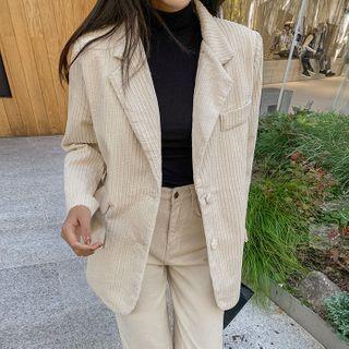 Flap-pocket Corduroy Blazer