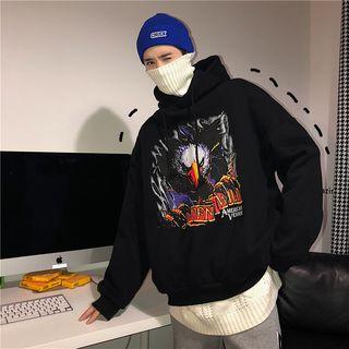 Loose-fit Eagle-print Hooded Pullover