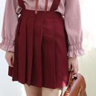 Accordion-pleat Mini Suspender Dress