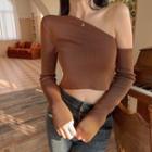 One-shoulder Cropped Sweater