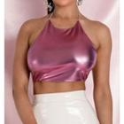 Faux Leather Halter Top