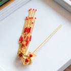 Bridal Set: Dangling Hair Pin + Tasseled Earrings