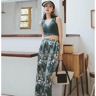 Set: Tankini + Flower Print Pants