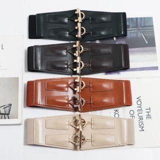 Metal-accent Elastic Waist Belt