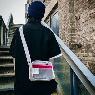 Clear Panel Color Block Crossbody Bag