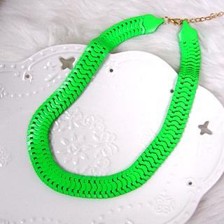 Neon Short Necklace Fluorescent Green - One Size