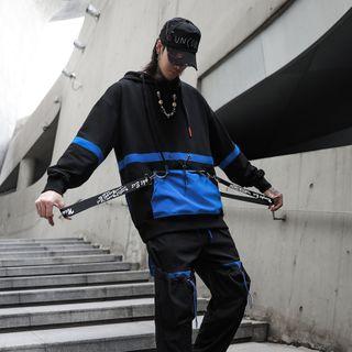 Color Panel Cargo Hoodie