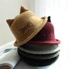 Cat Ear Knit Bowler Hat