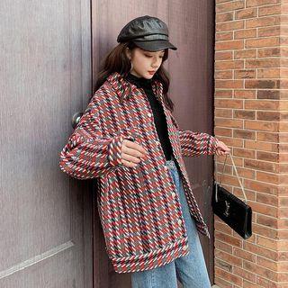 Wool Plaid Single-breasted Coat