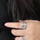 925 Sterling Silver Chain Open Ring Silver - One Size