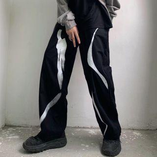 Abstract Print Wide-leg Pants